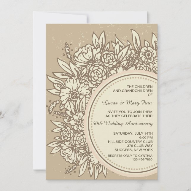 Invitation Fleurs Anniversaires (Devant)