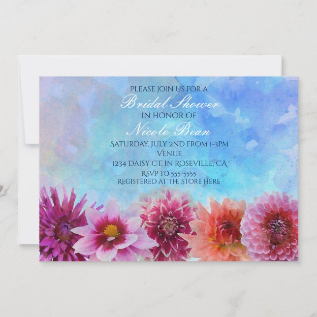 Invitation Fleurs Aquarelle Mariage Floral Moderne (Devant)
