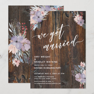 Invitation Fleurs Aquarelle Pastel Rustique Nous nous sommes