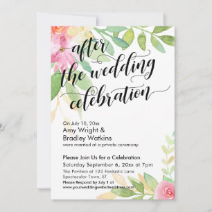 Invitation Fleurs aquarelles de la célébration de mariage