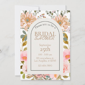 Invitation Fleurs aquarelles Jardin Douche nuptiale invitatio