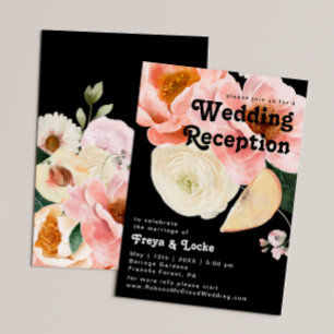 Invitation Fleurs audacieuses et colorées   Réception de mari