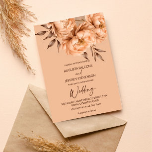 Invitation Fleurs beige beige beige beige élégant tout en un 