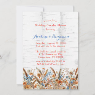 Invitation Fleurs Bibouleau blanc Mariage Couples Douche