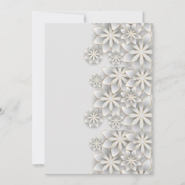 Invitation Fleurs blanches 3d (Devant)