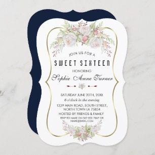 Invitation Fleurs blanches blanches blanches blanches blanche