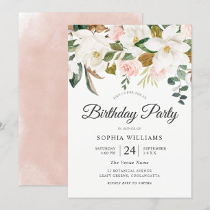 Invitation Fleurs blanches et blanches Toute l'année Fête d'a