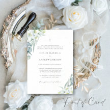 Fleurs blanches et élégante verdure Mariage cathol