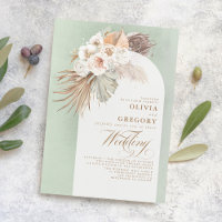 Fleurs Blanches Herbe des Pampas Élégante Mariage 