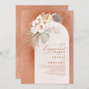 Invitation Fleurs blanches Pampas Grass Boho Party