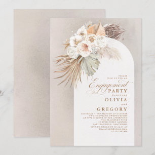 Invitation Fleurs blanches Pampas Grass Boho Party