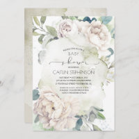 Fleurs blanches vintages et Baby shower verdoyant