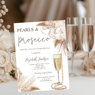 Invitation Fleurs Bohème Perles Prosecco Enterrement de Vie d