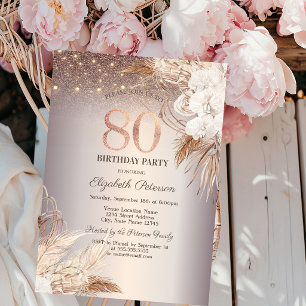 Invitation Fleurs Boho,Guirlande Lumineuse Pailletée 80e Anni