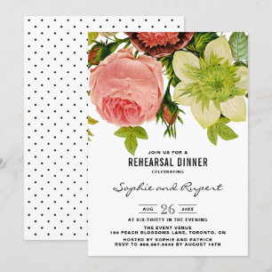 Invitation Fleurs botaniques Parti d'engagement Vintage