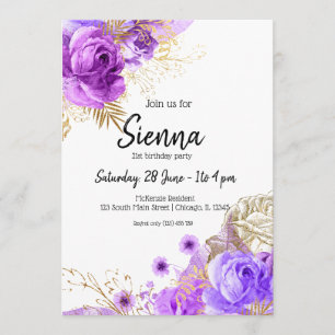 Invitation Fleurs chic et glamour modernes pour toutes les oc