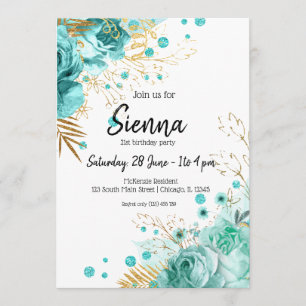 Invitation Fleurs chic et glamour modernes pour toutes les oc