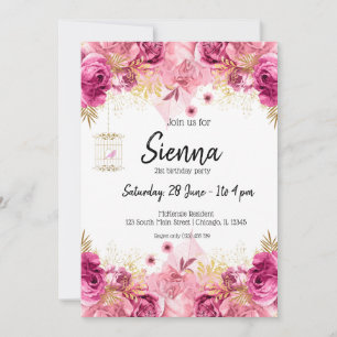 Invitation Fleurs chic et glamour modernes pour toutes les oc