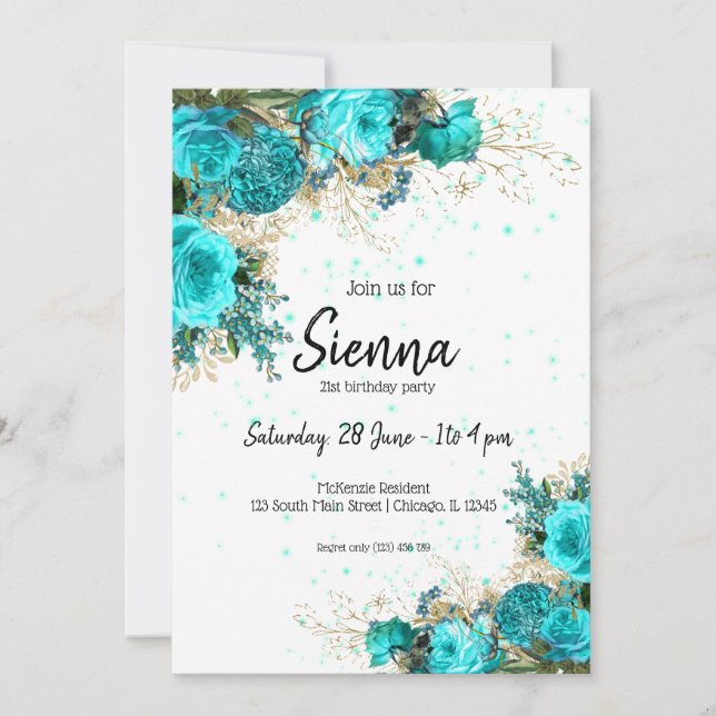 Invitation Fleurs chic et glamour modernes pour toutes les oc (Devant)