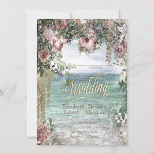 Invitation Fleurs Chic Mariage Océan