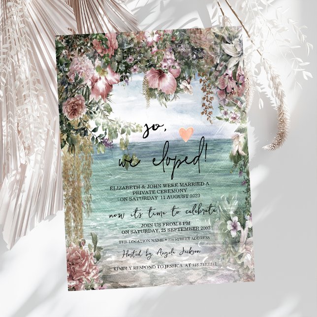 Invitation Fleurs Chic Mariage Océan Elopement   (Créateur téléchargé)