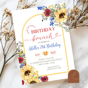 Invitation Fleurs colorées de neige Brunch d'été