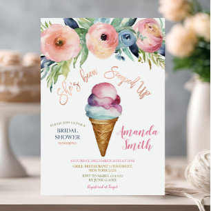 Invitation Fleurs colorées Fête de Fête des mariées de crème