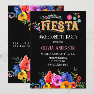Invitation Fleurs colorées Fiesta Bachelorette Party