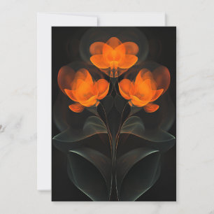 Invitation Fleurs Cyberflora Orange Noir Lumineuses