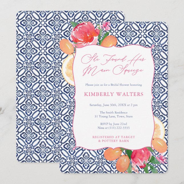 Invitation Fleurs d'agrumes de taille principale Wedding show (Devant / Derrière)
