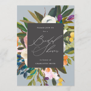 Invitation Fleurs d'agrumes lumineuses   Dusty Blue   Fête de
