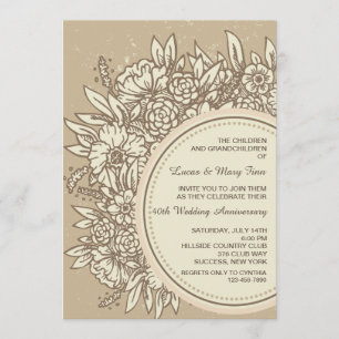 Invitation Fleurs d'Anniversaire
