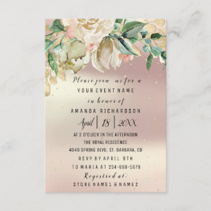 Invitation Fleurs d'anniversaire de mariage Rose Gold Mint Aq