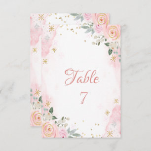 Invitation Fleurs d'aquarelle chic Snowflakes