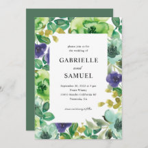 Fleurs d'aquarelle colorée Mariage vert Sage