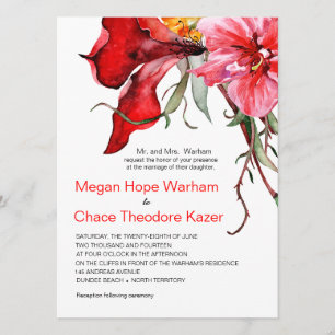 Invitation Fleurs d'aquarelle Flora Botanica Mariage