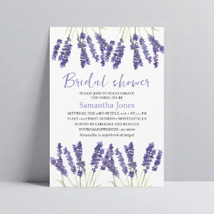 Invitation Fleurs d'aquarelle Lavender Fête des mariées viole