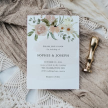 Fleurs d'aquarelle neutres Boho simples | MARIAGE