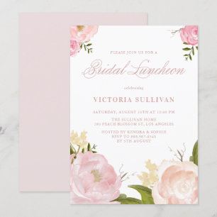 Invitation Fleurs d'aquarelle romantique Bridesmaids Déjeuner