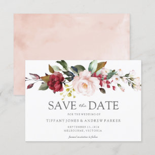 Invitation Fleurs D'Aquarelle Roses Vierges Enregistrer La Da