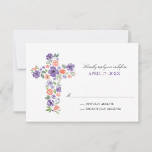 Invitation Fleurs d'aquarelle violette traversent la première