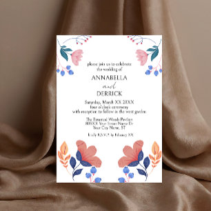 Invitation Fleurs d'art folklorique Mariage