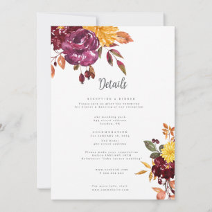 Invitation Fleurs d'automne avec une explosion aquarelle auda