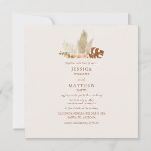Invitation Fleurs d'automne Boho rustique Mariage extérieur
