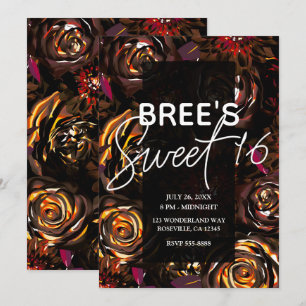 Invitation Fleurs d'automne de jardin sombre Fête douce pour 