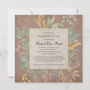 Invitation Fleurs d'automne en boue élégante automne automne 