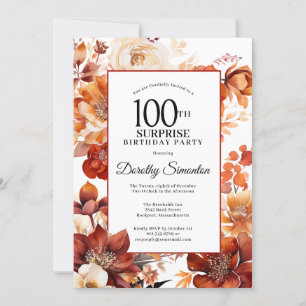 Invitation Fleurs d'automne en terre cuite 100e Anniversaire 