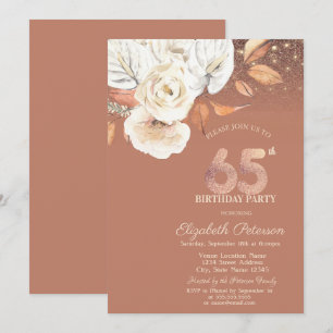 Invitation Fleurs d'Automne Lumières Paillettes 65e Anniversa