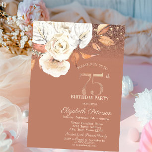 Invitation Fleurs d'Automne Lumières Paillettes 75e Anniversa