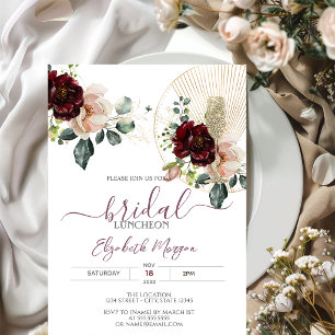 Invitation Fleurs de Bourgogne Bridal Luncheon en Verre Paill